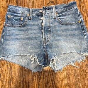 Levi's Blue High Waist Vintage Denim Shorts